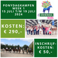 Ponydagkamp Week 1 - 15 juli t/m 19 juli 2024