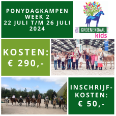 Ponydagkamp Week 2 - 22 juli t/m 26 juli 2024